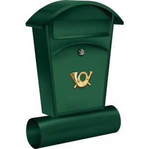 Briefkasten mit Zeitungsfach 480x280 grün