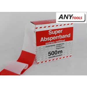 Absperrband PE rot/weiss 500m x 80mm hochfest