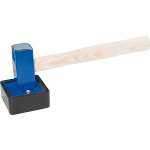 Plattenlegerhammer 1500g mit auswechselbarem Gummiaufsatz eckig