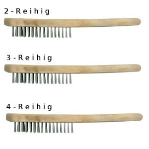 Stahl Drahtbürstensatz 3 tlg. / 2, 3 und 4-Reihig 
