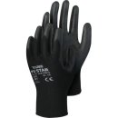 Handschuhe PU-Star black Polyester mit PU