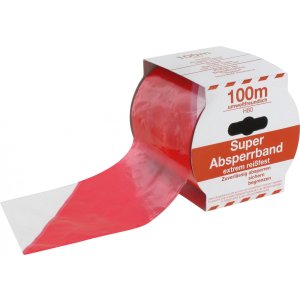 Absperrband 100m x 80mm rot-weiß